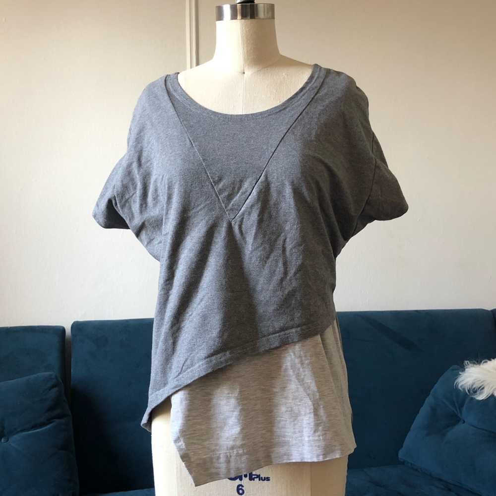 Elegantees Eco-tee asymmetrical gray small